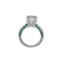 Solitaire Ring With Emerald Coloured Finish