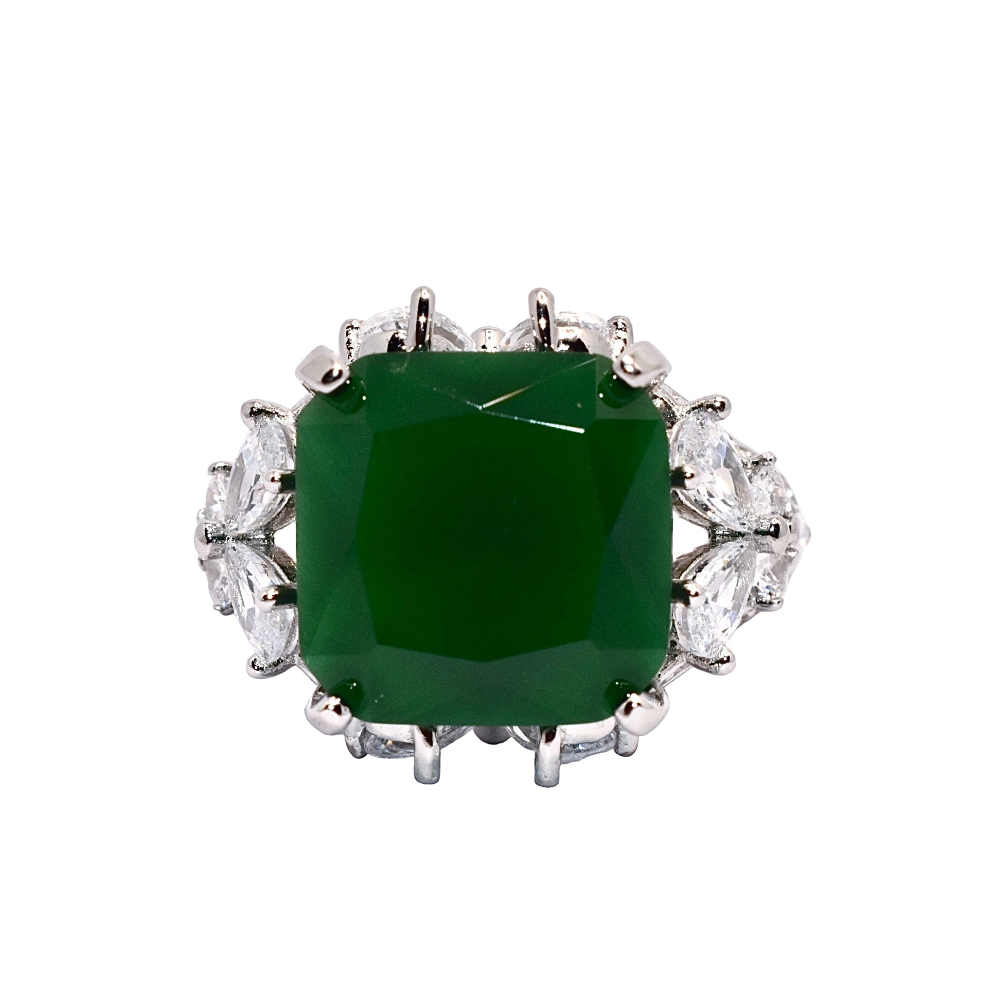 Emerald Coloured Cocktail Ring