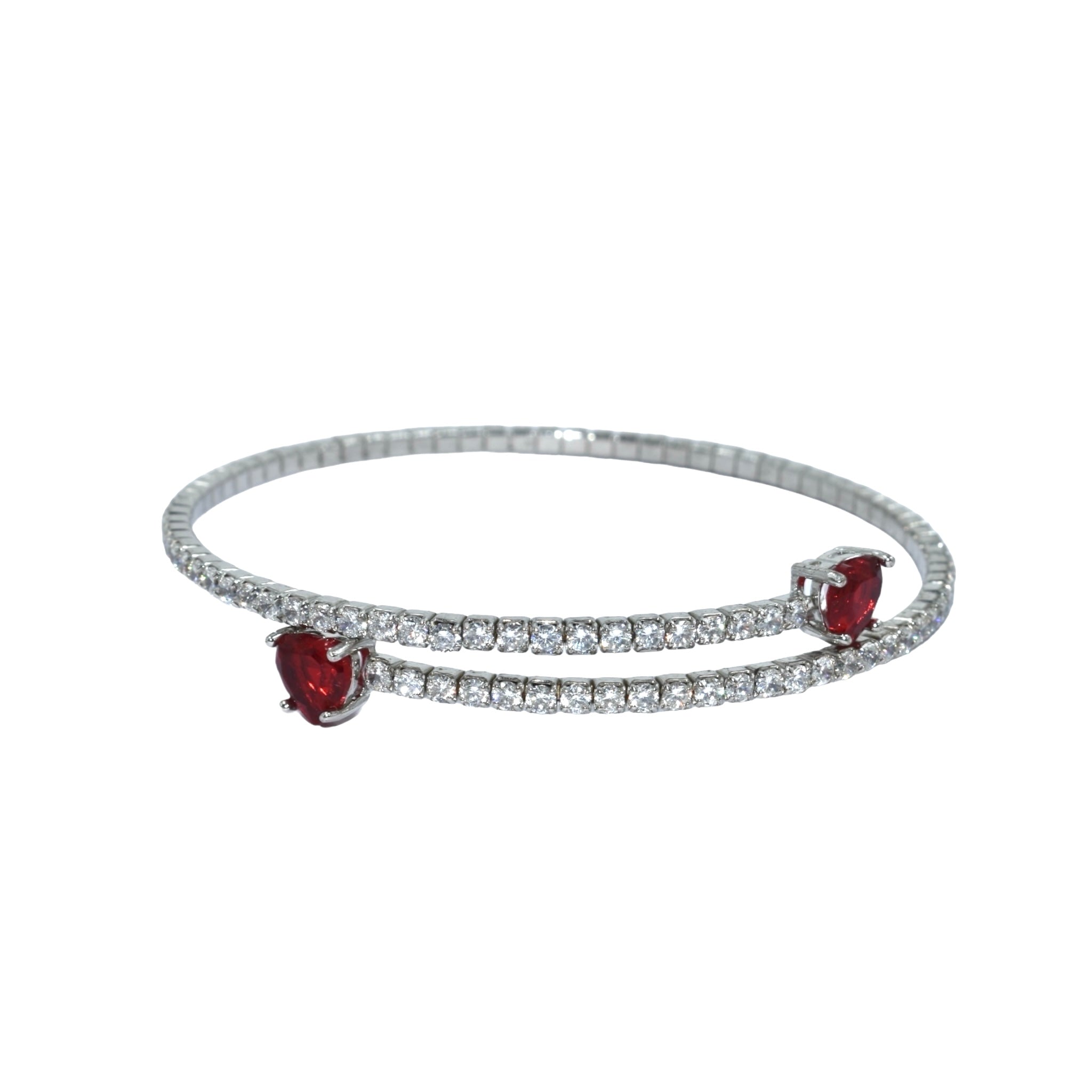 Ruby Coloured Heart Bracelet