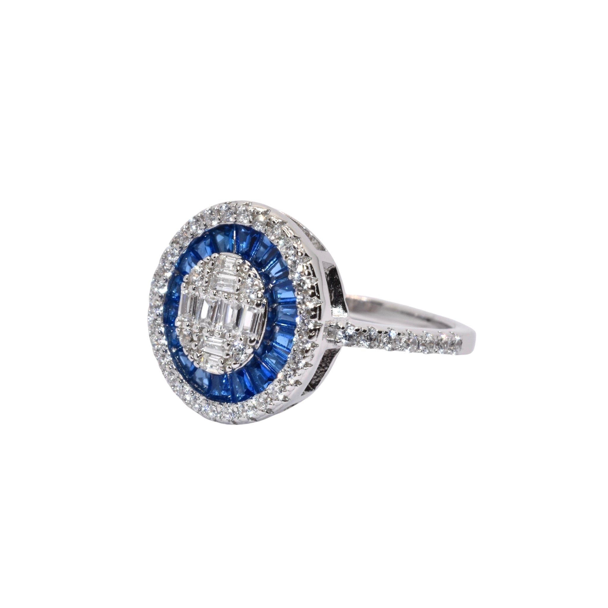 Sapphire Coloured Oval Shape Ring