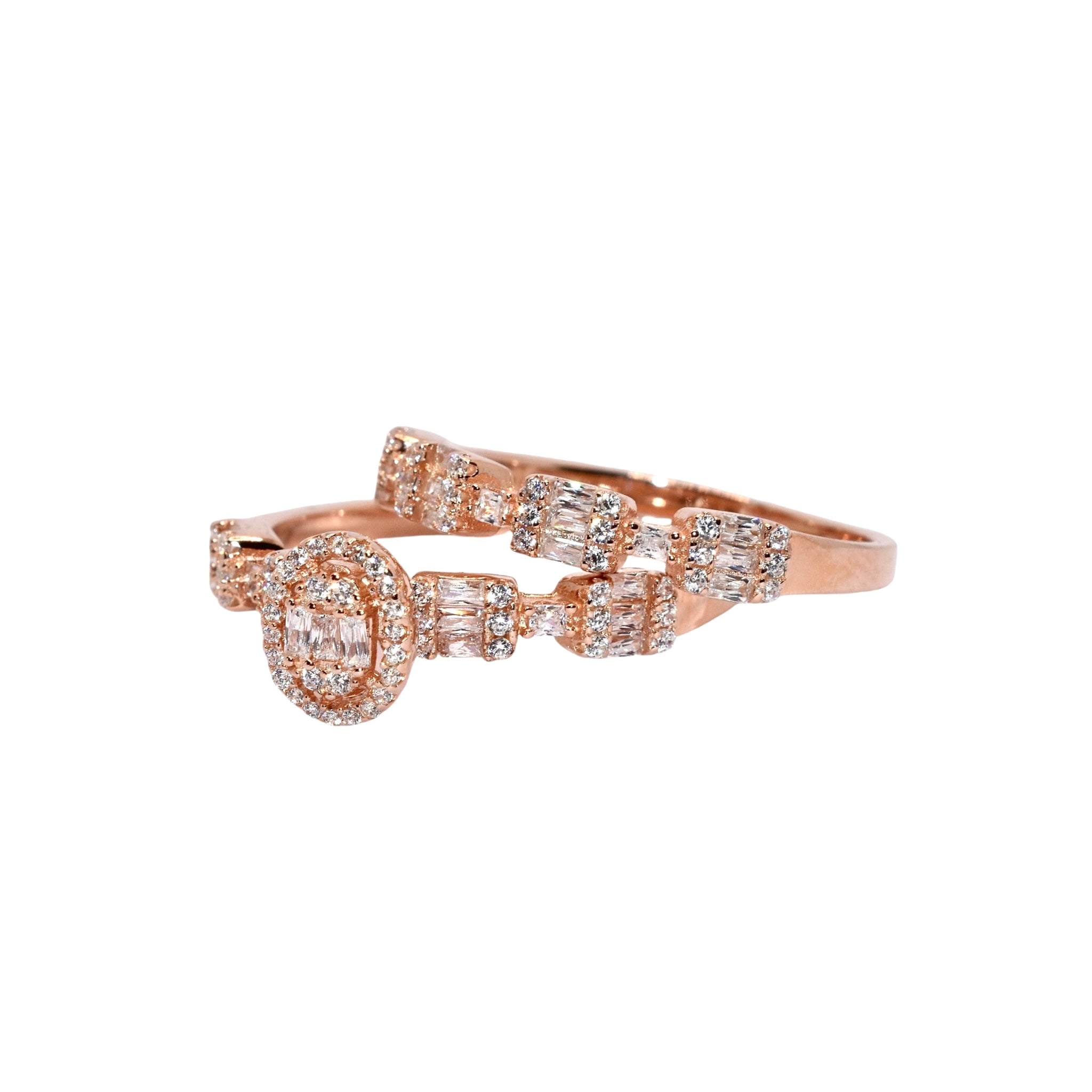 Rose Gold Small oval Dual Set Ring