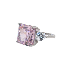 Pink Coloured Cushion Cut Ring