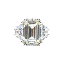 Pale Yellow Coloured Emerald Cut Ring