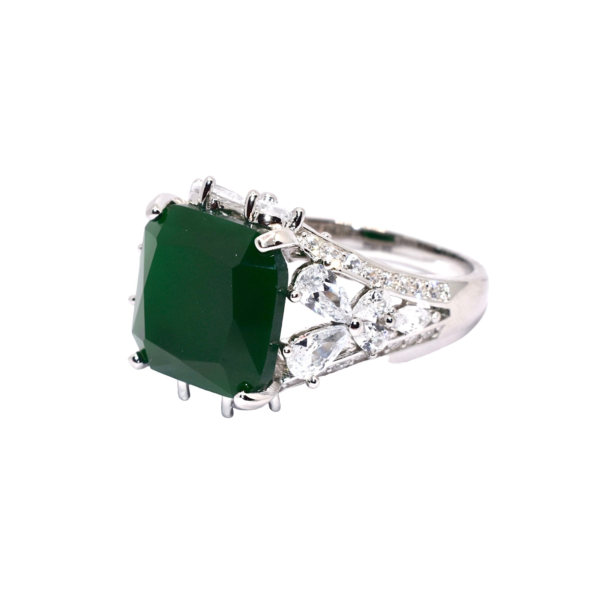 Emerald Coloured Cocktail Ring