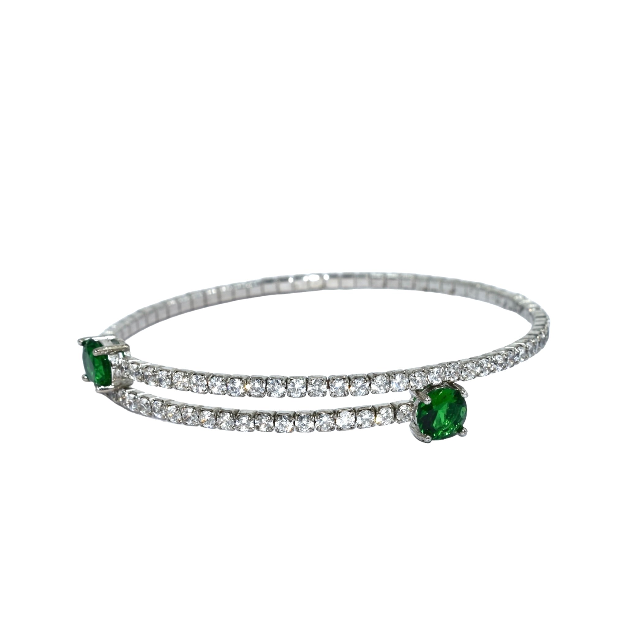 Emerald Coloured Solitaire Bracelet