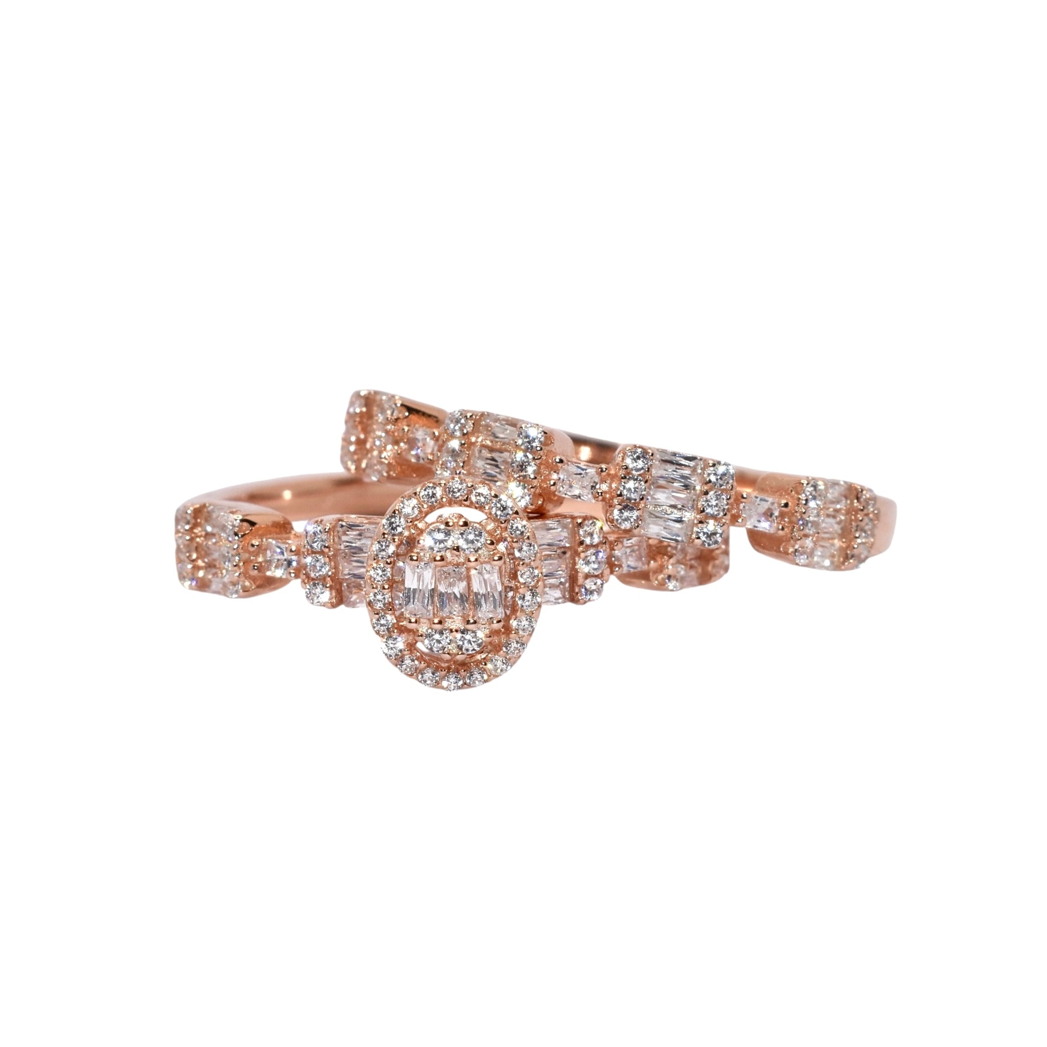 Rose Gold Small oval Dual Set Ring