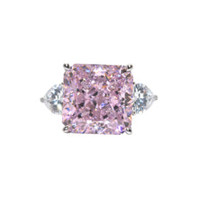 Pink Coloured Cushion Cut Ring