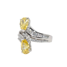 Yellow Coloured Pear Shape Ring