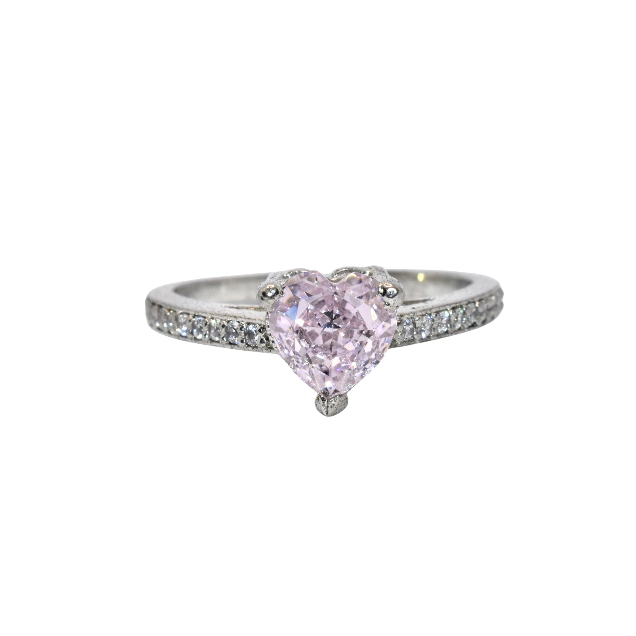Pink Coloured ice crush Heart  Ring