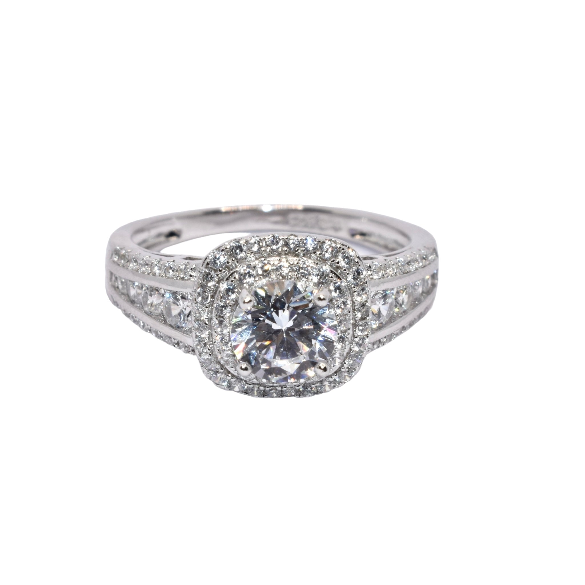 Double Halo Solitaire Ring