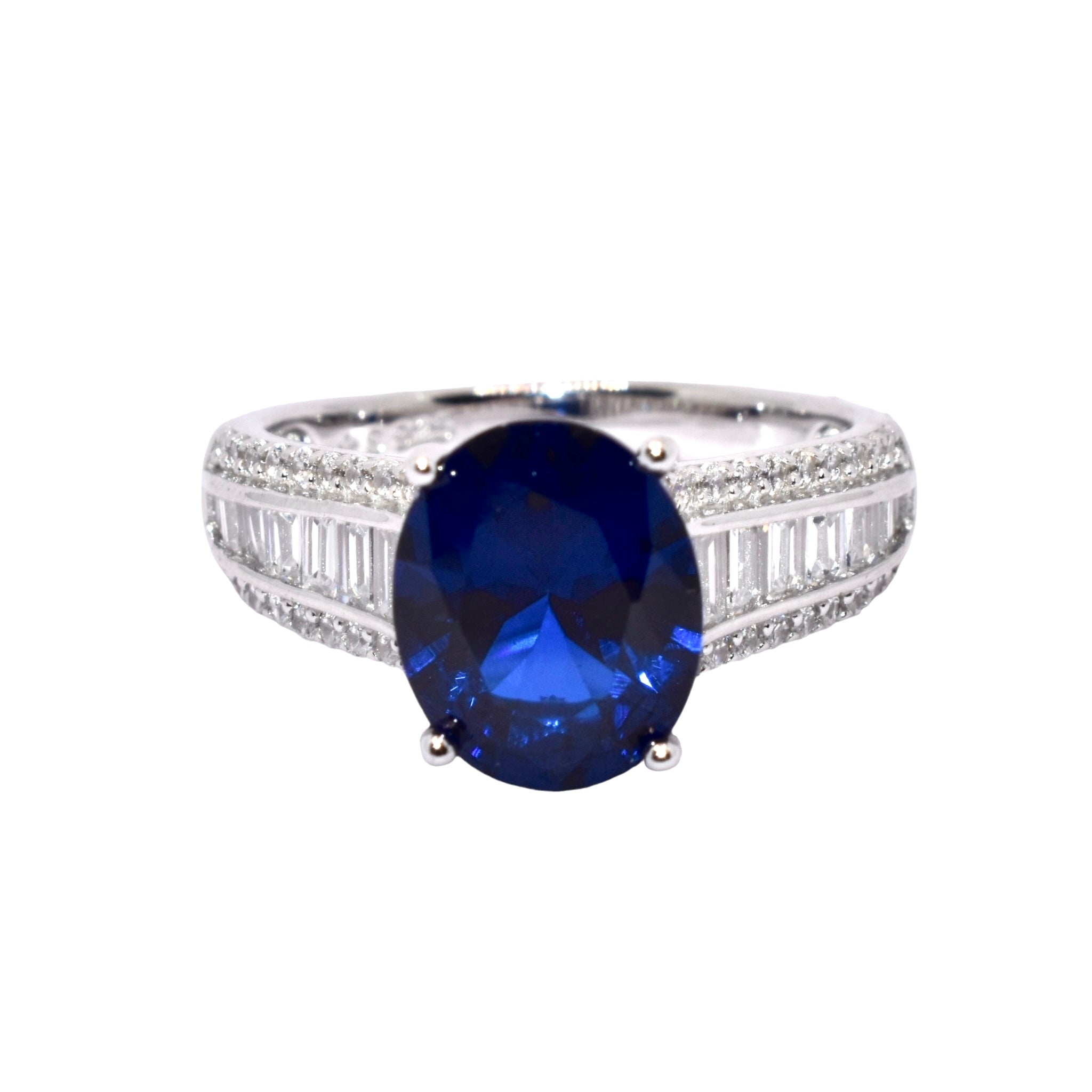 Sapphire coloured Oval Ring