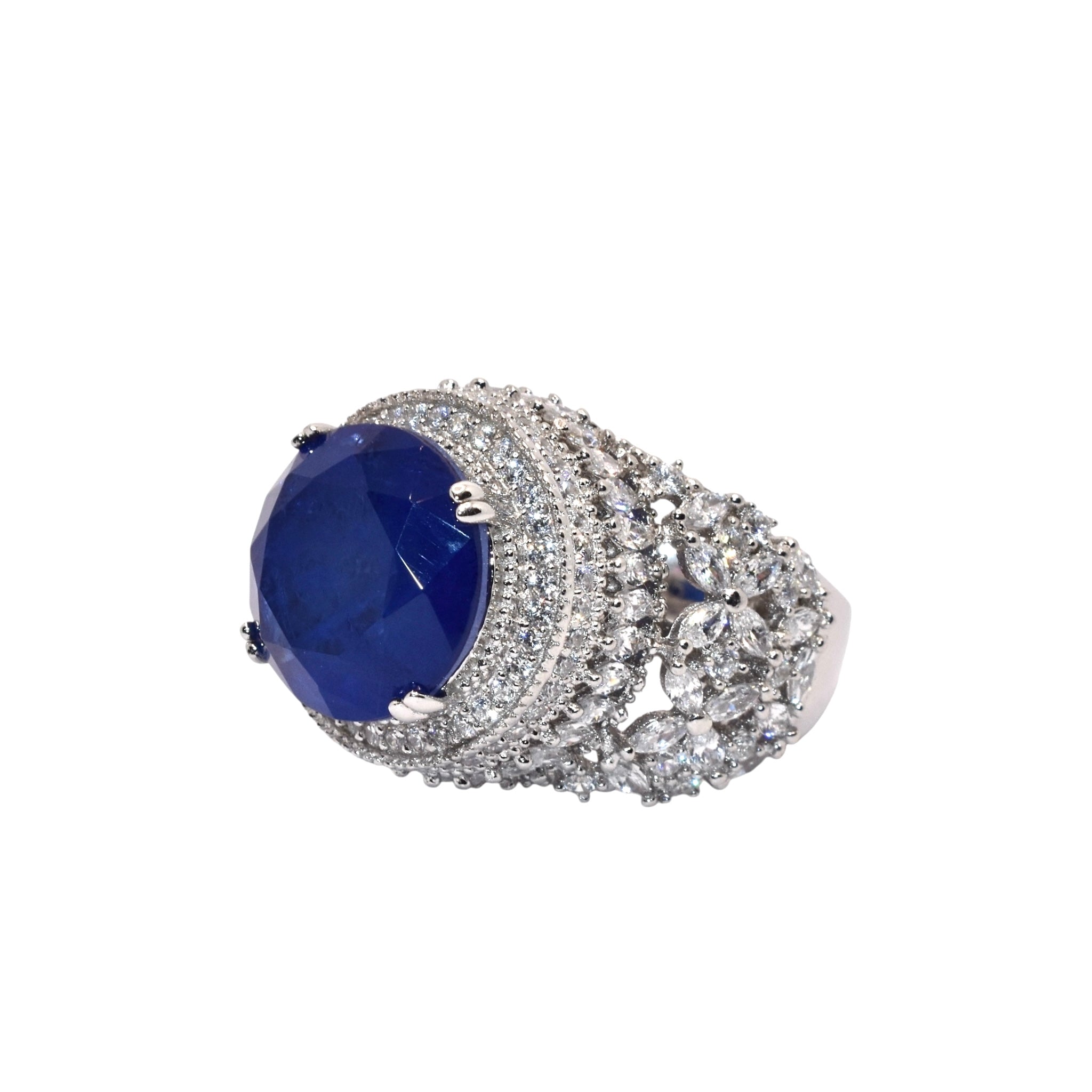 Solitaire Sapphire Coloured Cocktail Ring