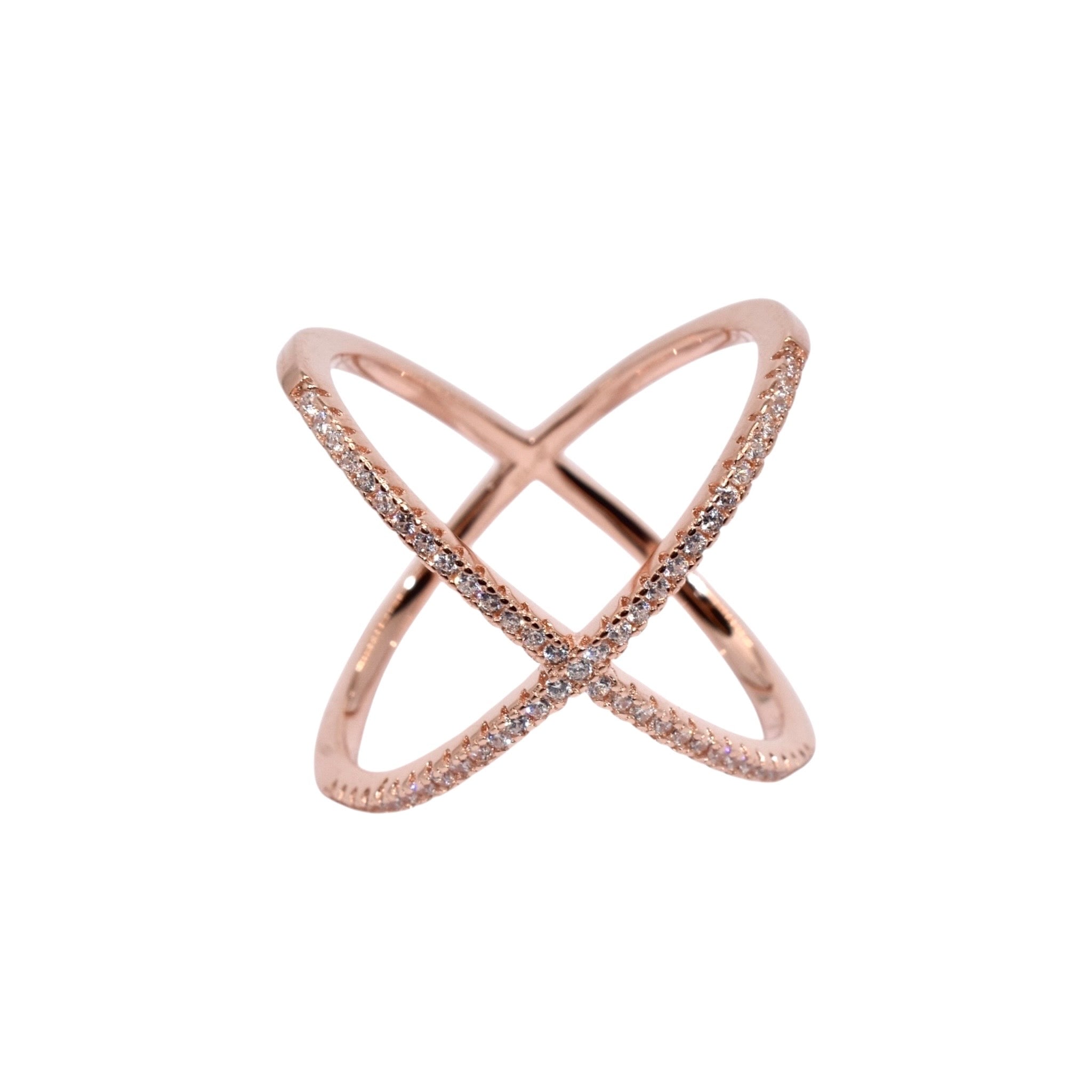 Rose Gold Criss Cross Ring