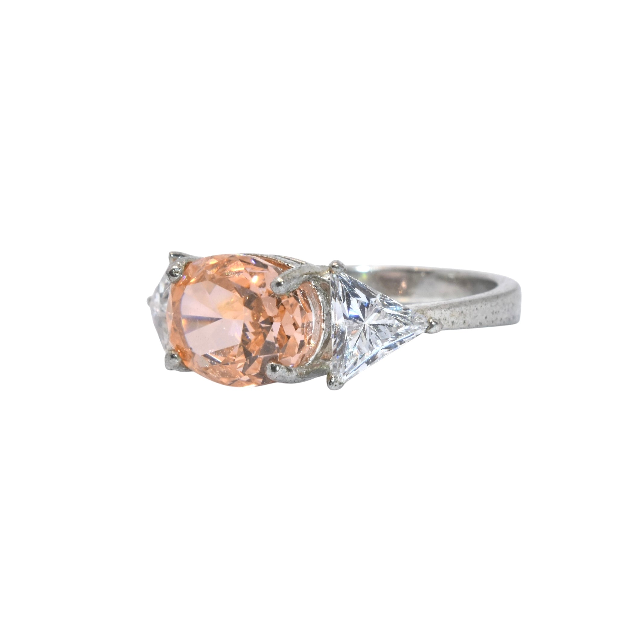 Citrine Coloured Triple ice crush Stone Ring