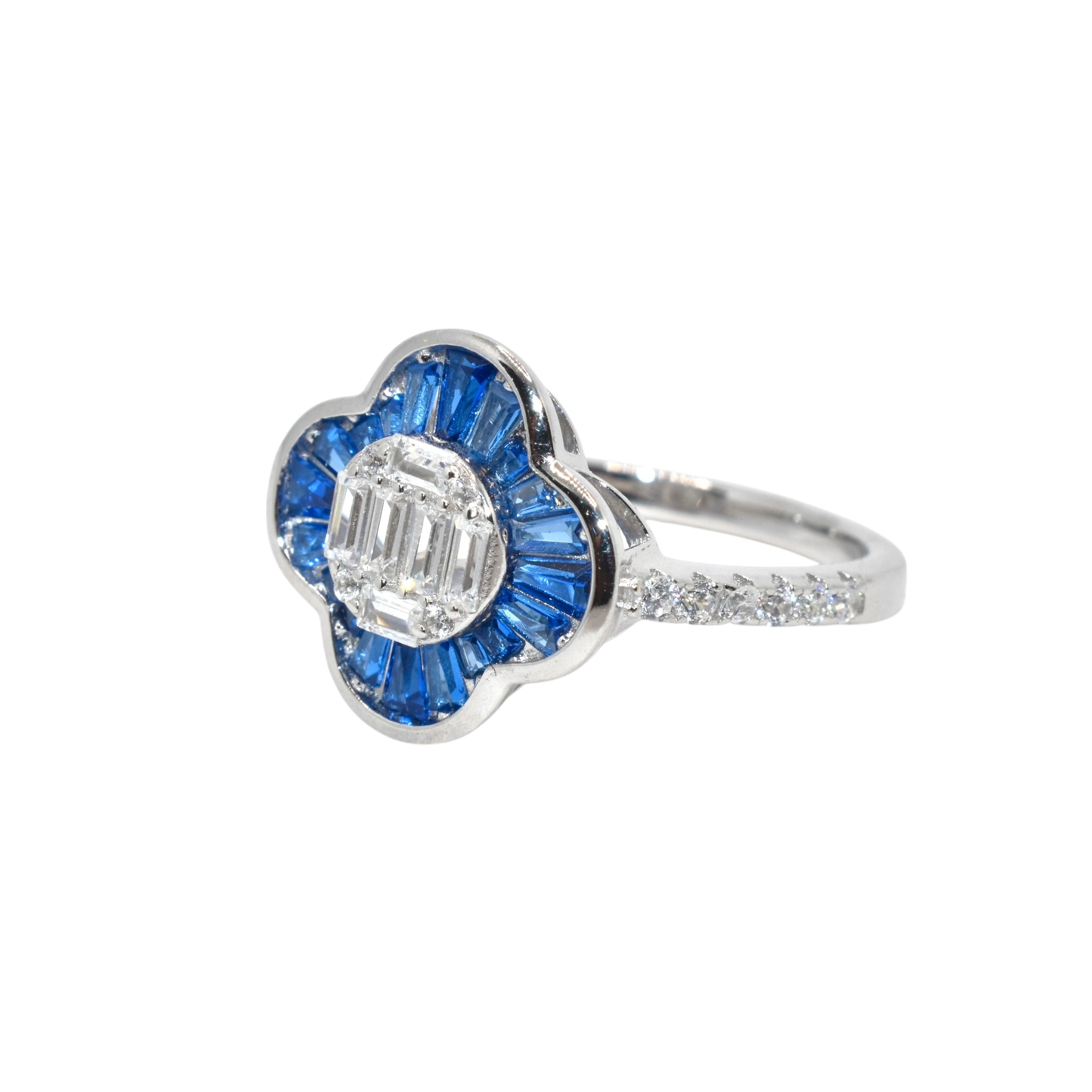 Sapphire Coloured Clove Ring