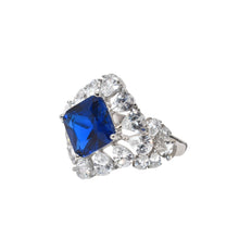 Sapphire  Coloured Cushion Cut Ring