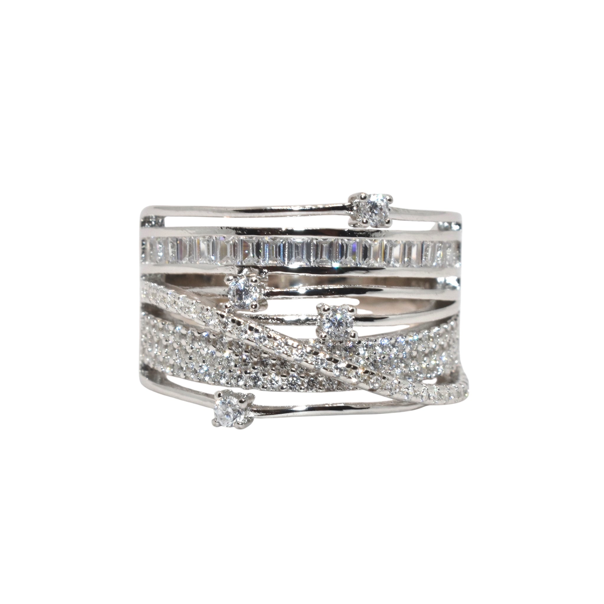 Baguette cocktail Ring