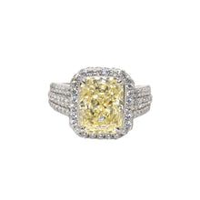 Yellow Coloured Emerald Cut Ring