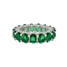 Emerald Coloured Oval Band Ring