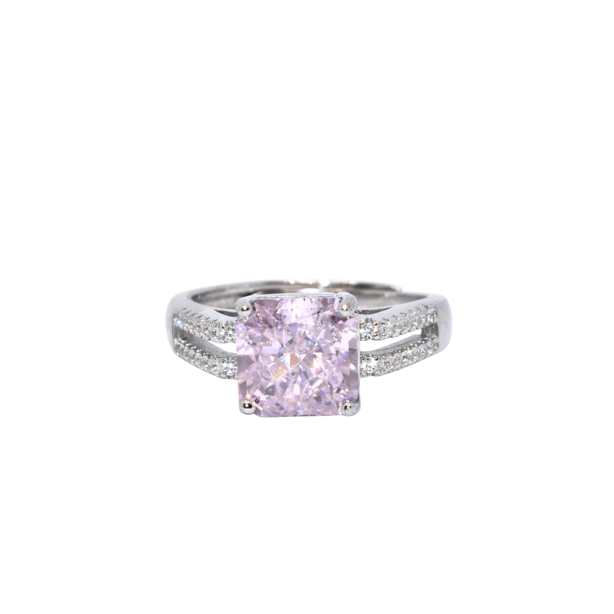 Ice Cut Pink Coloured Ring
