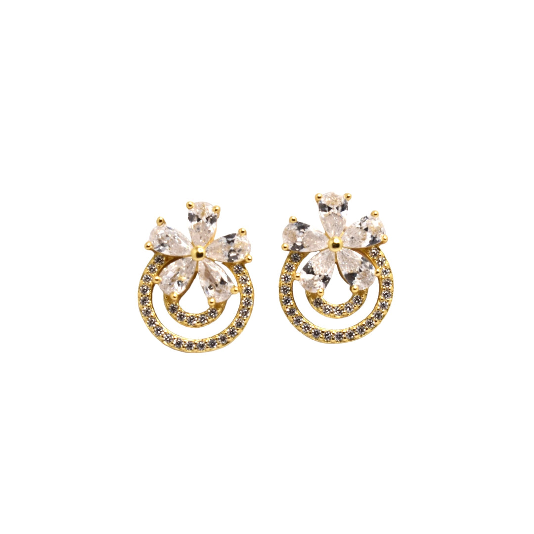 92.5 Gold Plated Flower Shape Studs