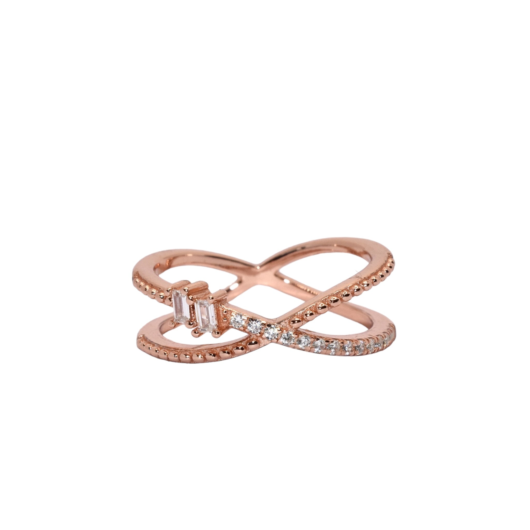 Rose Gold Criss Cross Ring