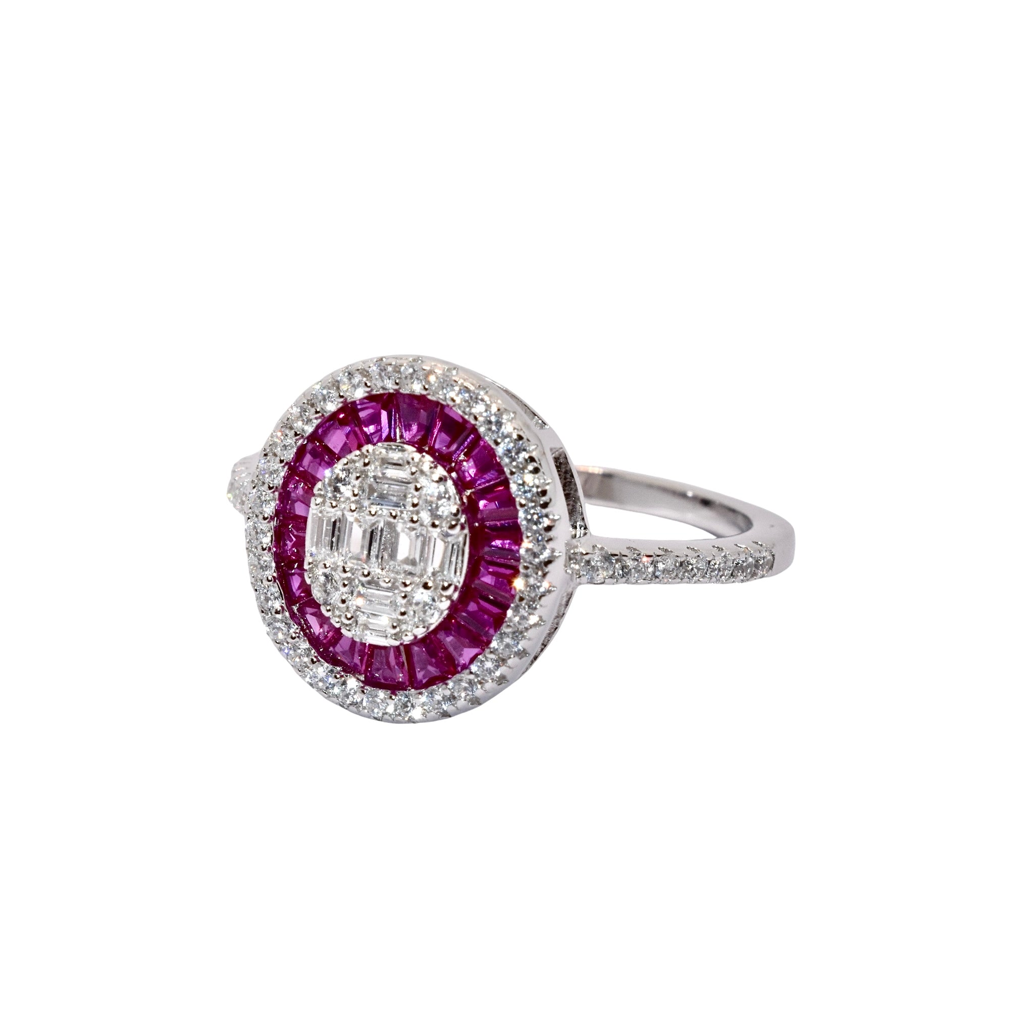 Ruby Coloured Oval Shape Ring