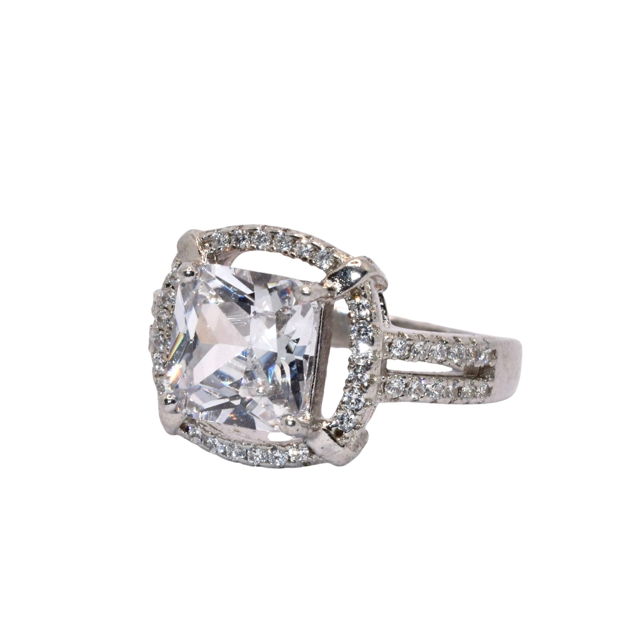 Halo Cushion Cut Ring