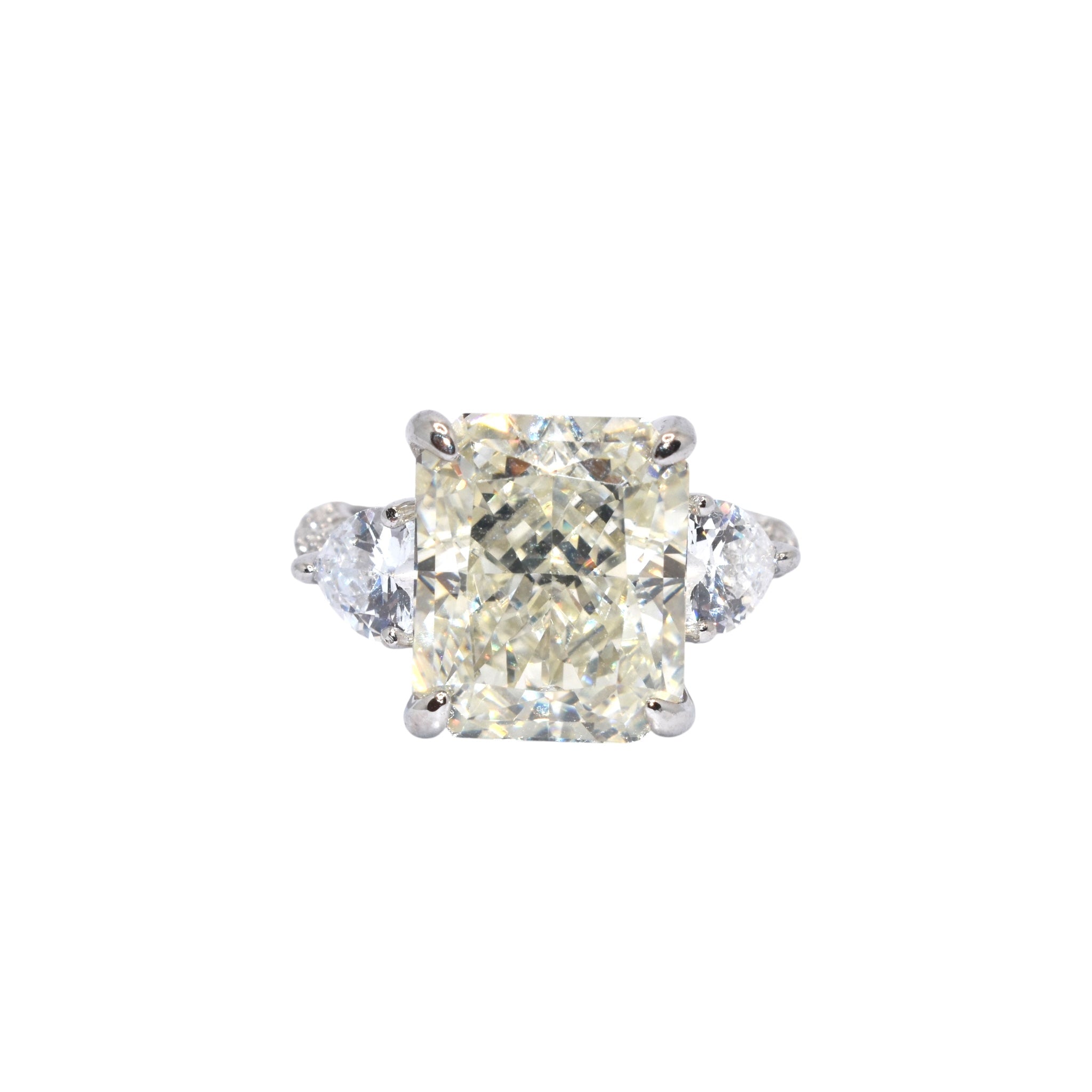 Ice Cut Tri Shape Emerald Cut Ring