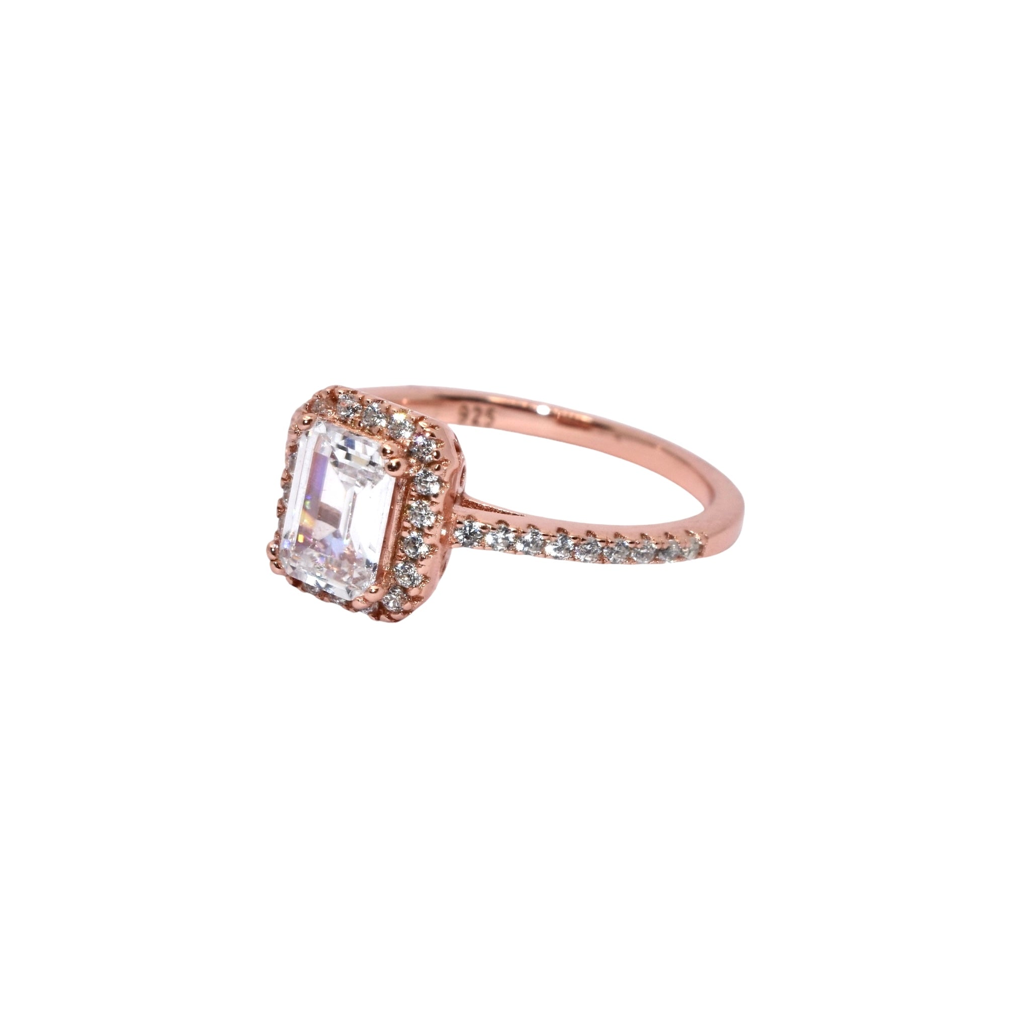 Rose Gold  Emerald Cut Ring