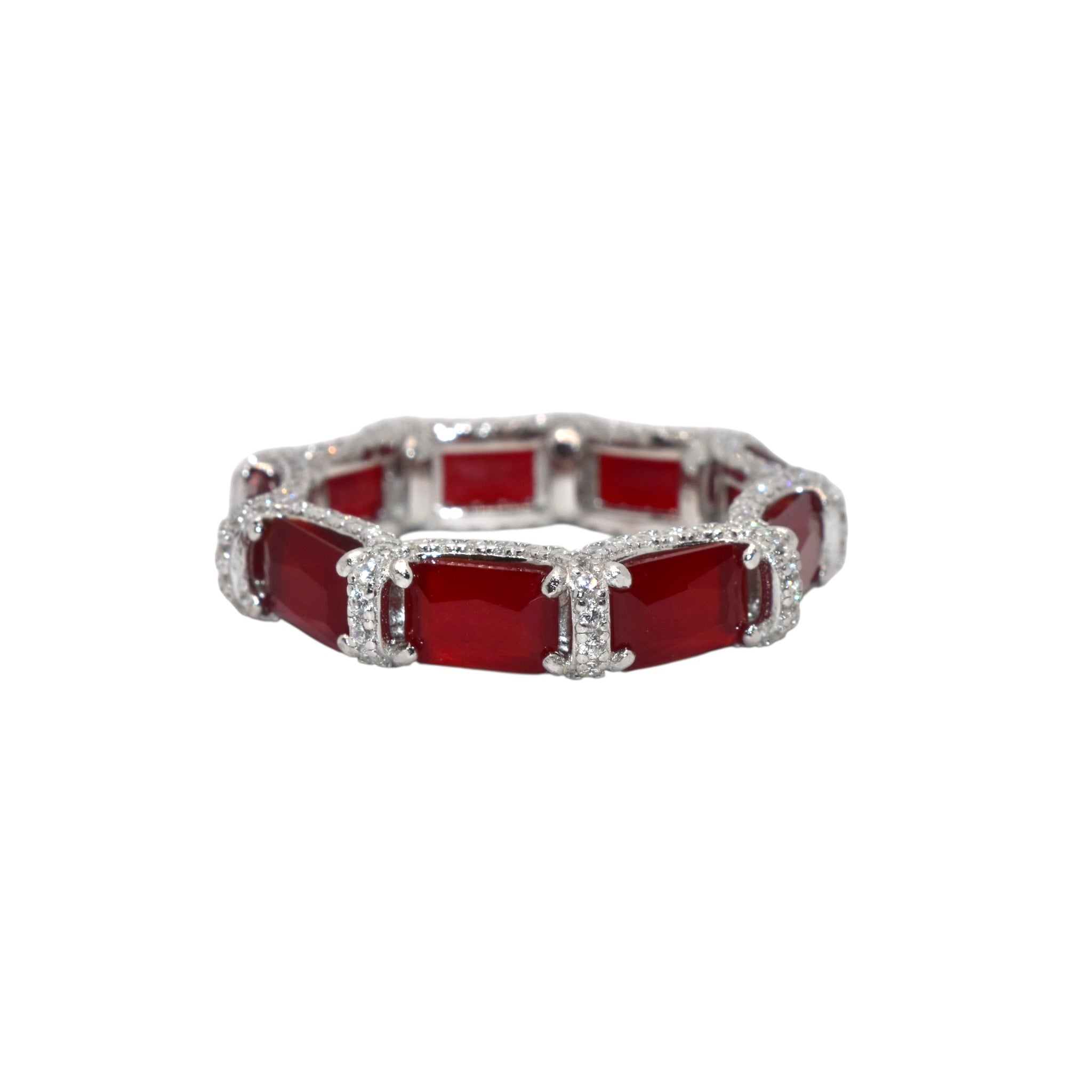 Ruby Coloured Band Ring