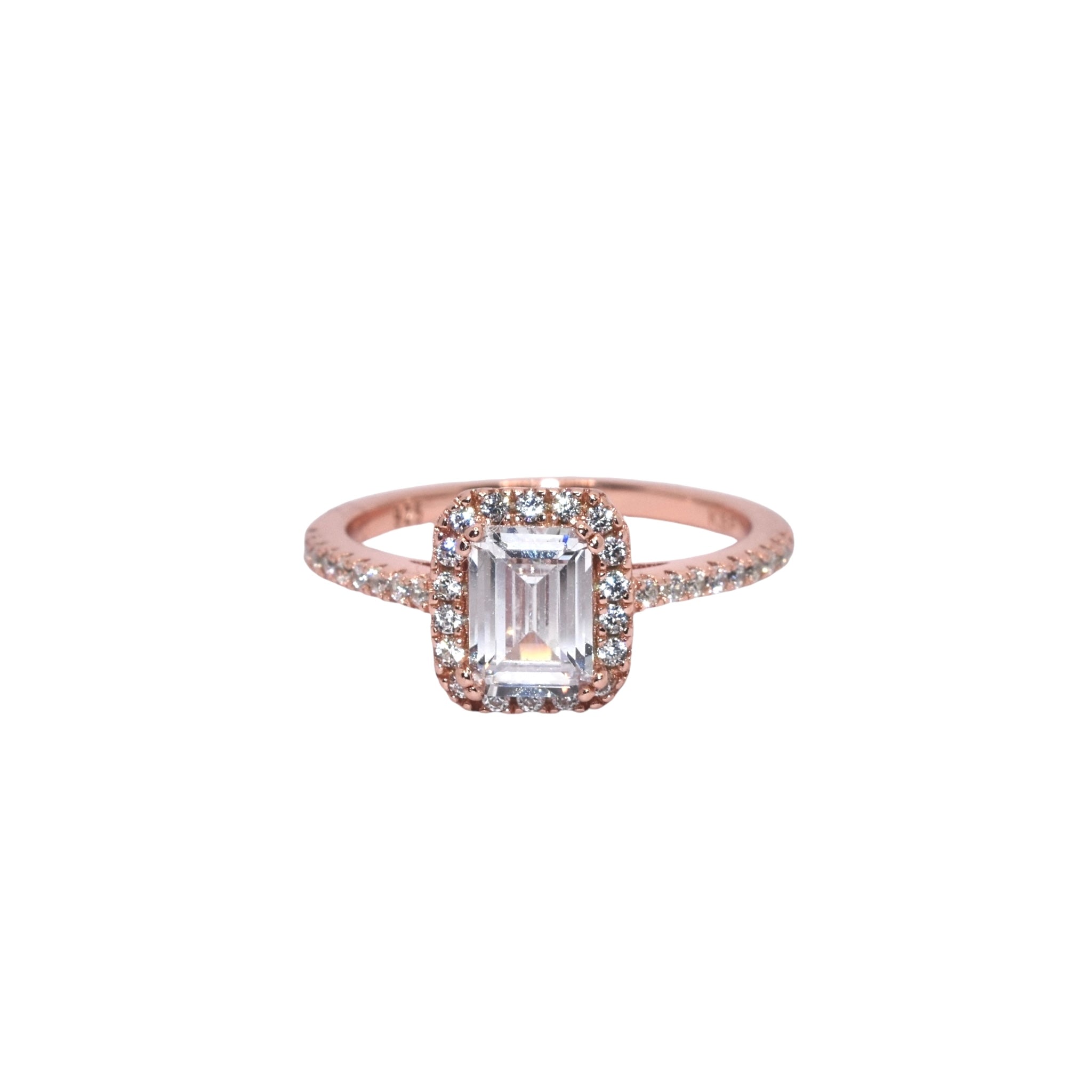 Rose Gold  Emerald Cut Ring