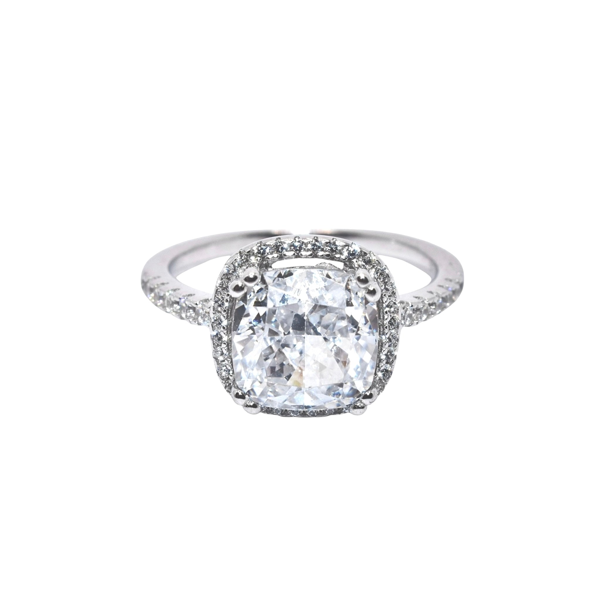 Halo Cushion Cut Ring
