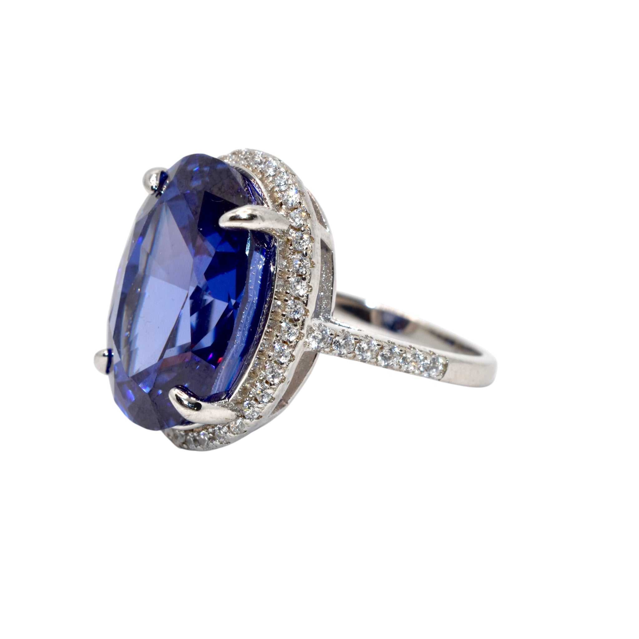 Sapphire Coloured oval Shape Ring