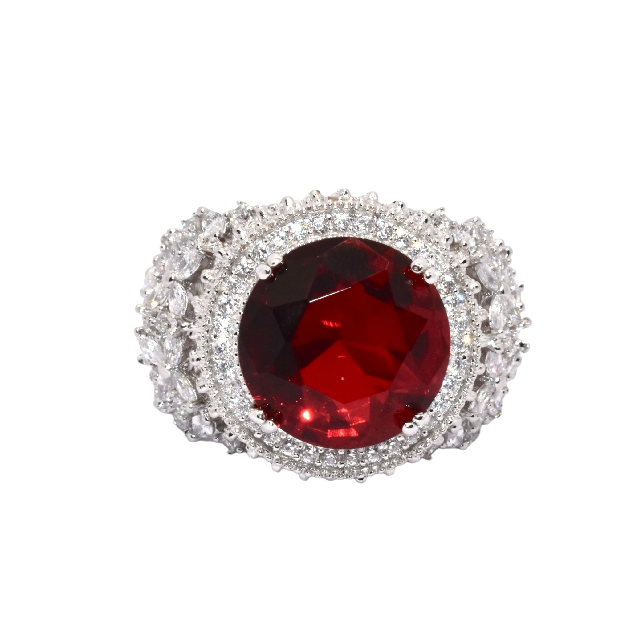 Crimson Bloom Ruby Ring