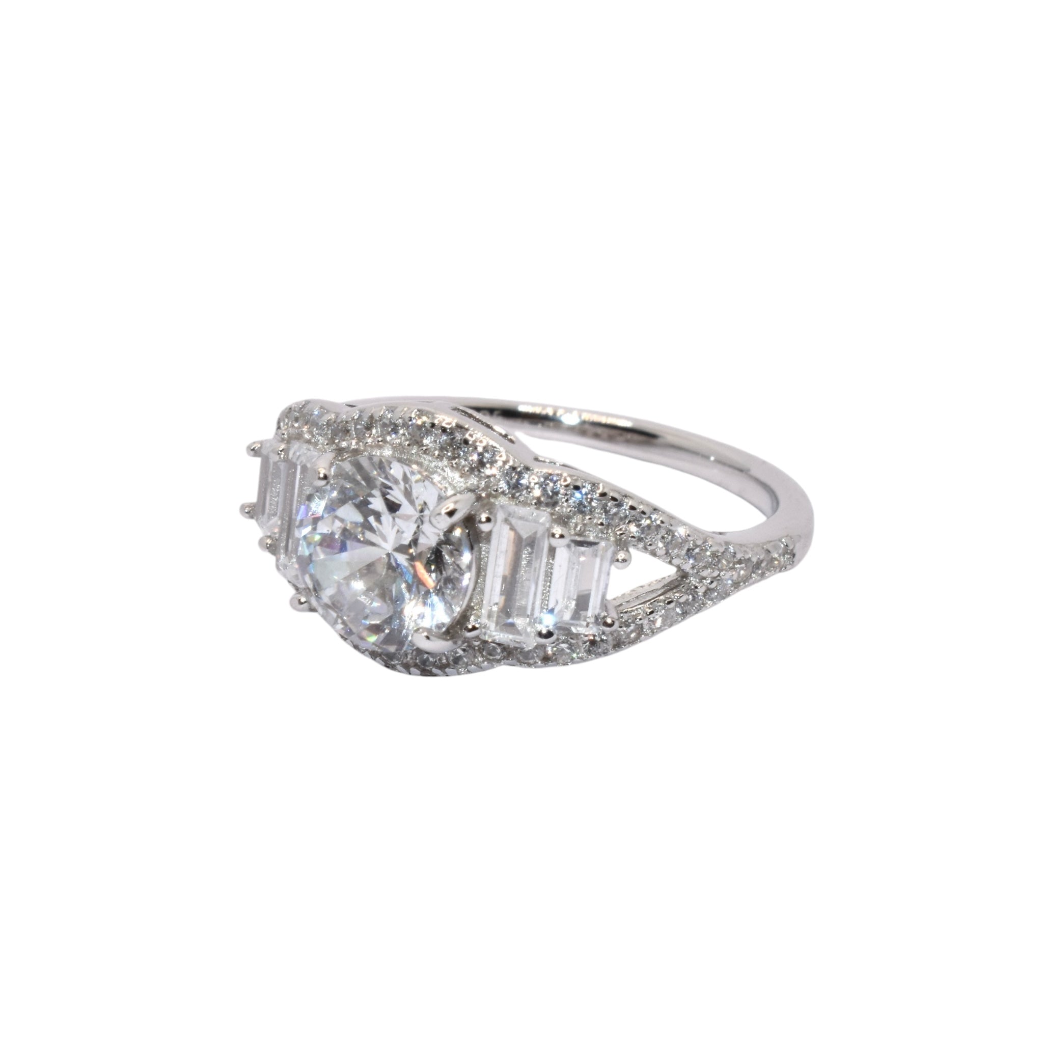 Solitaire Baguette Ring