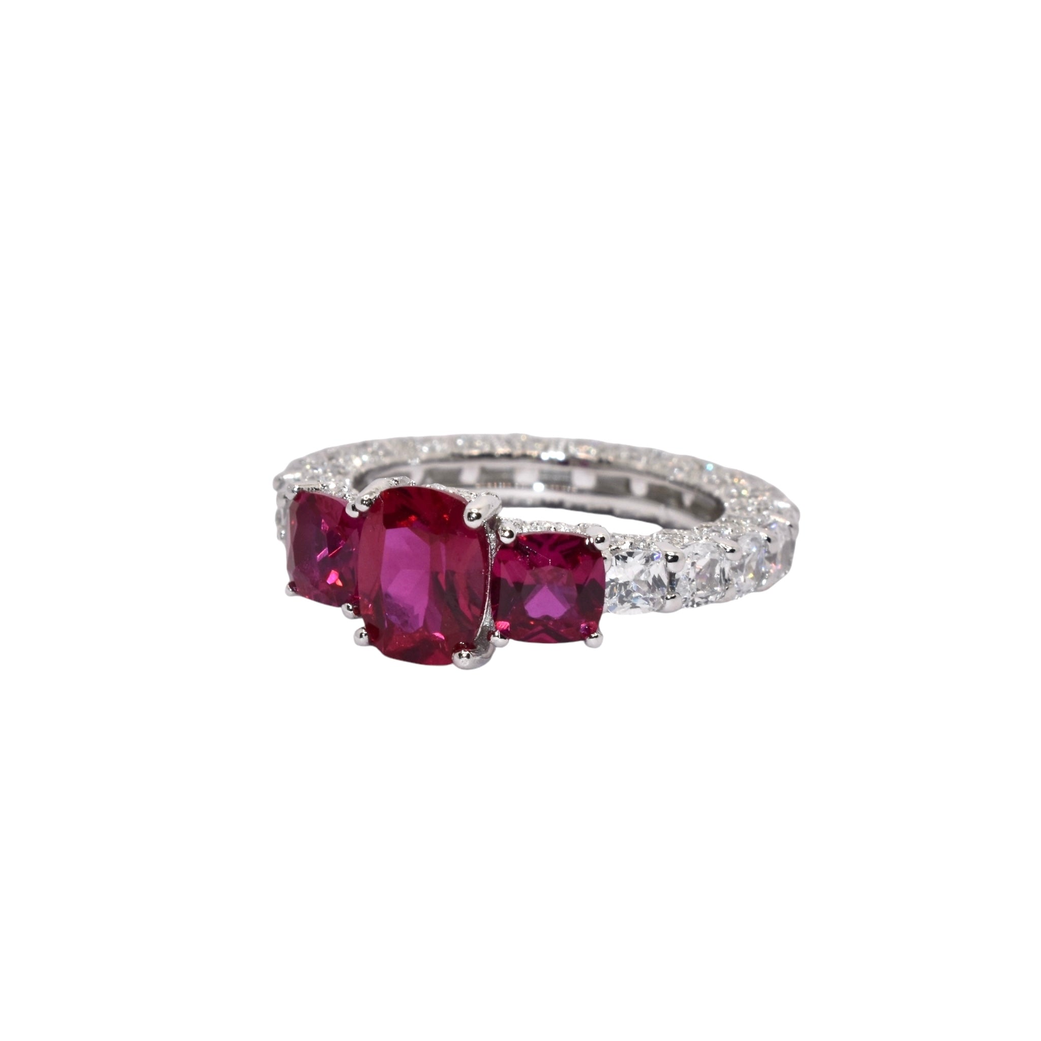 Ruby Coloured Tribal Stone Ring