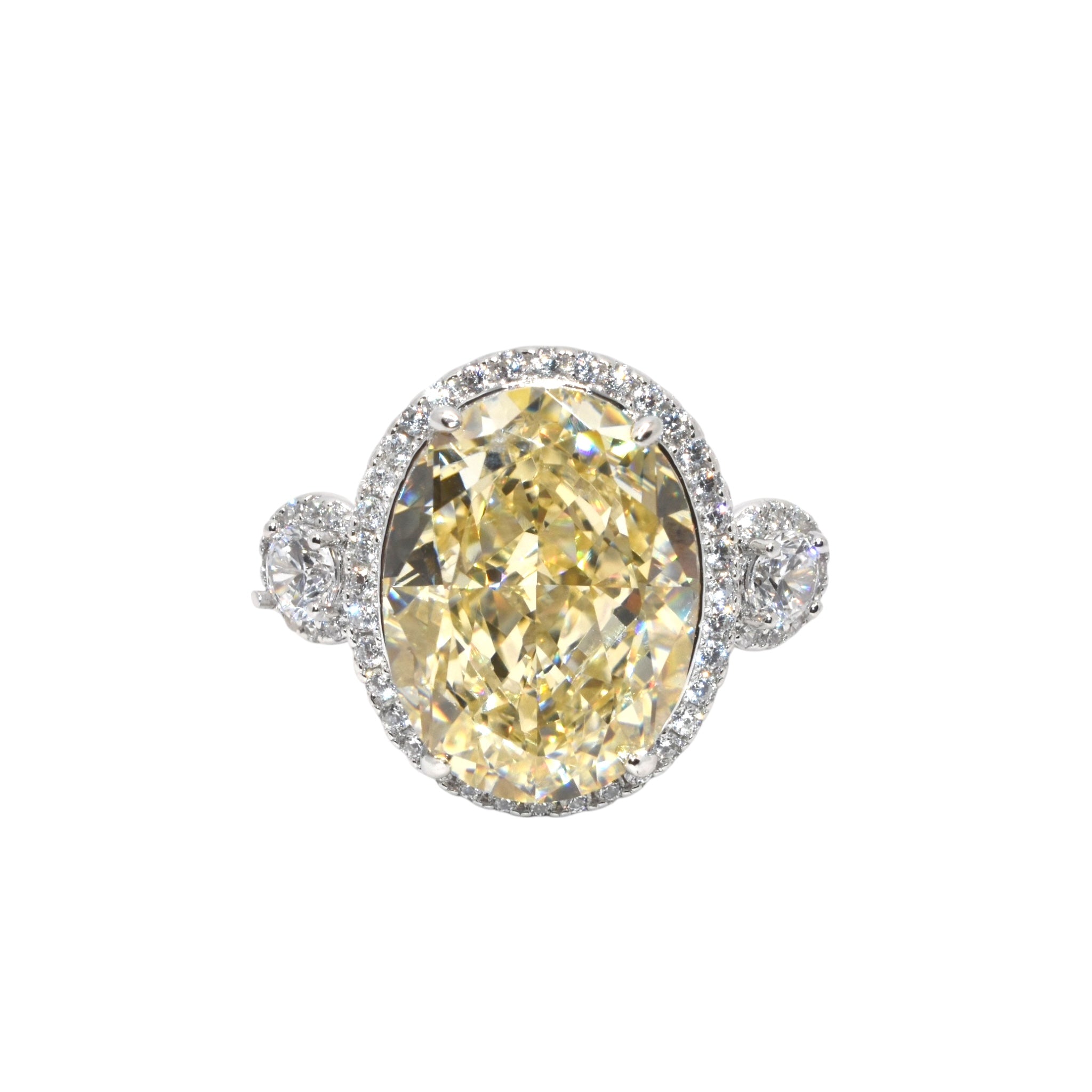 Yellow Coloured Oval Shape Ring