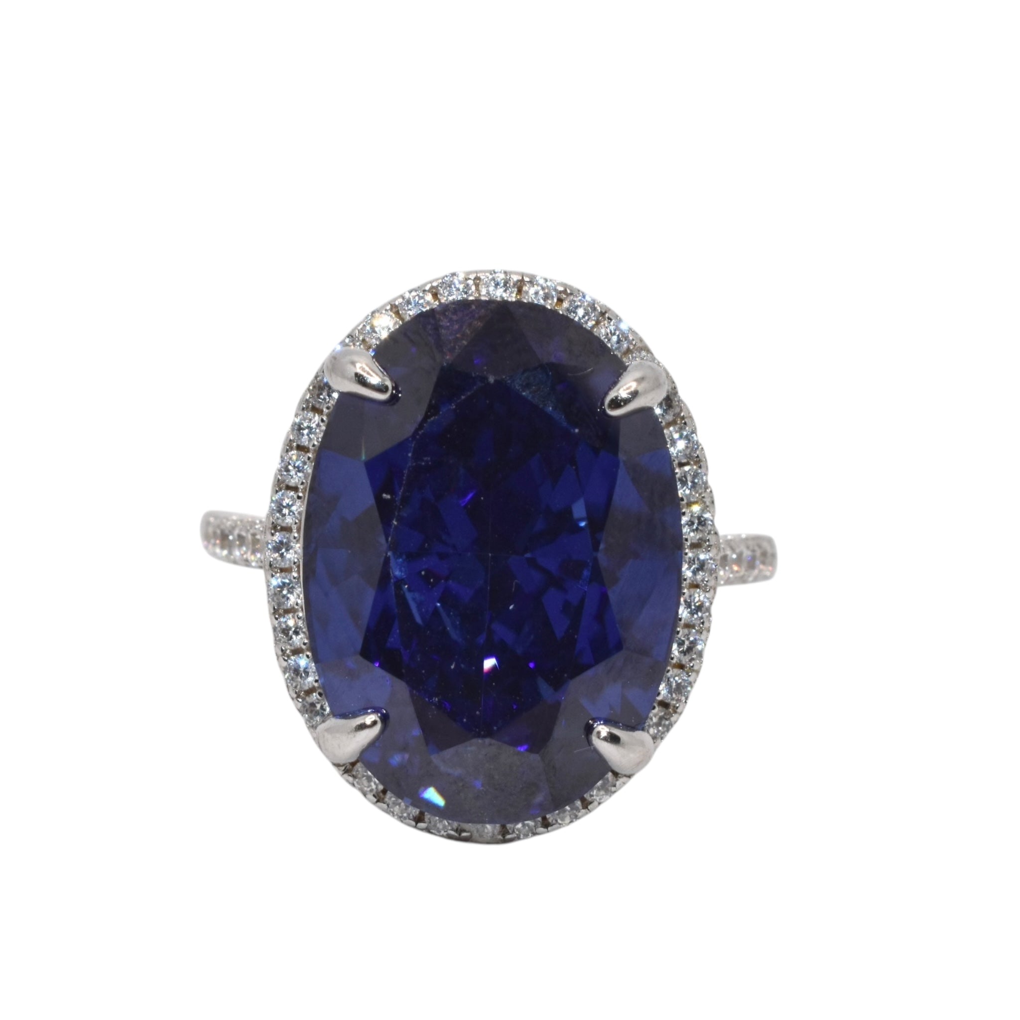 Sapphire Coloured oval Shape Ring