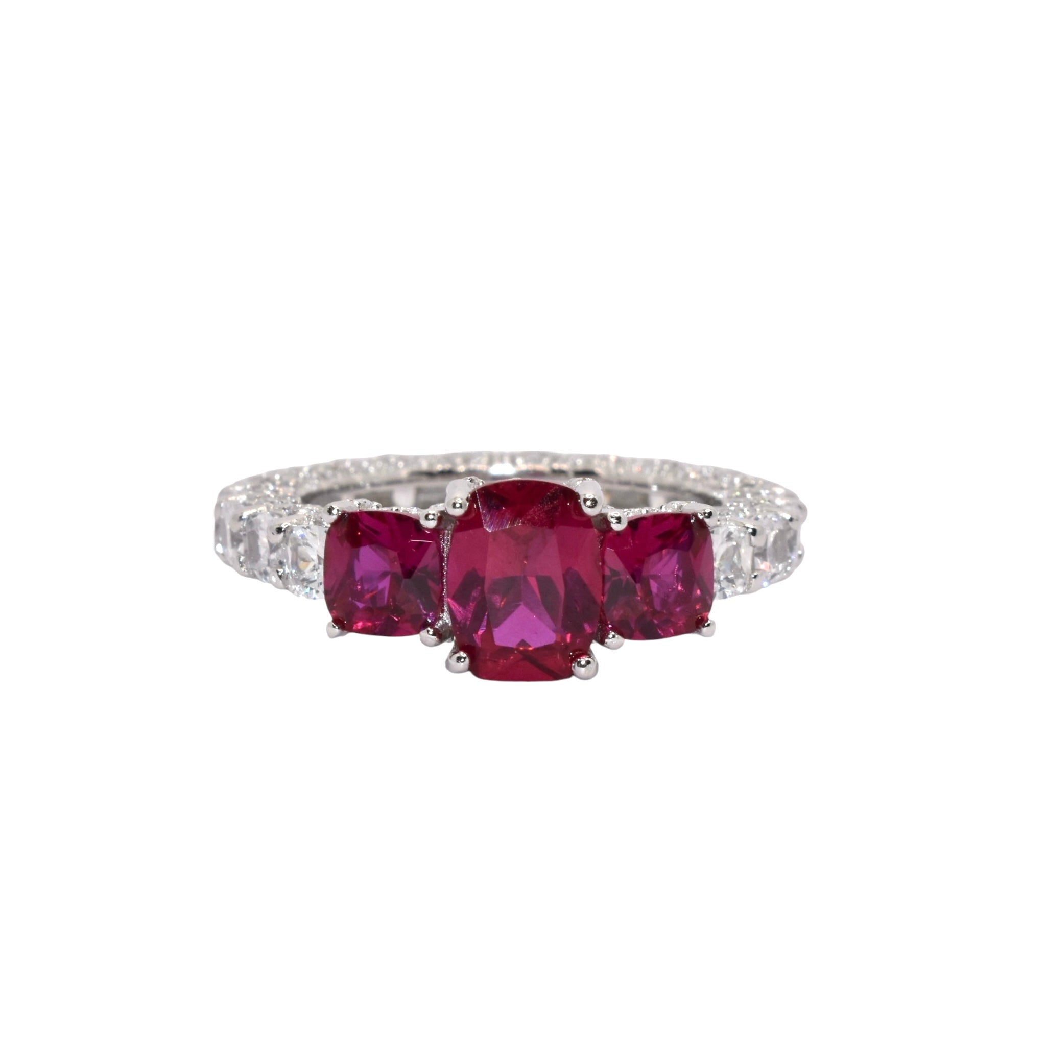 Ruby Coloured Tribal Stone Ring