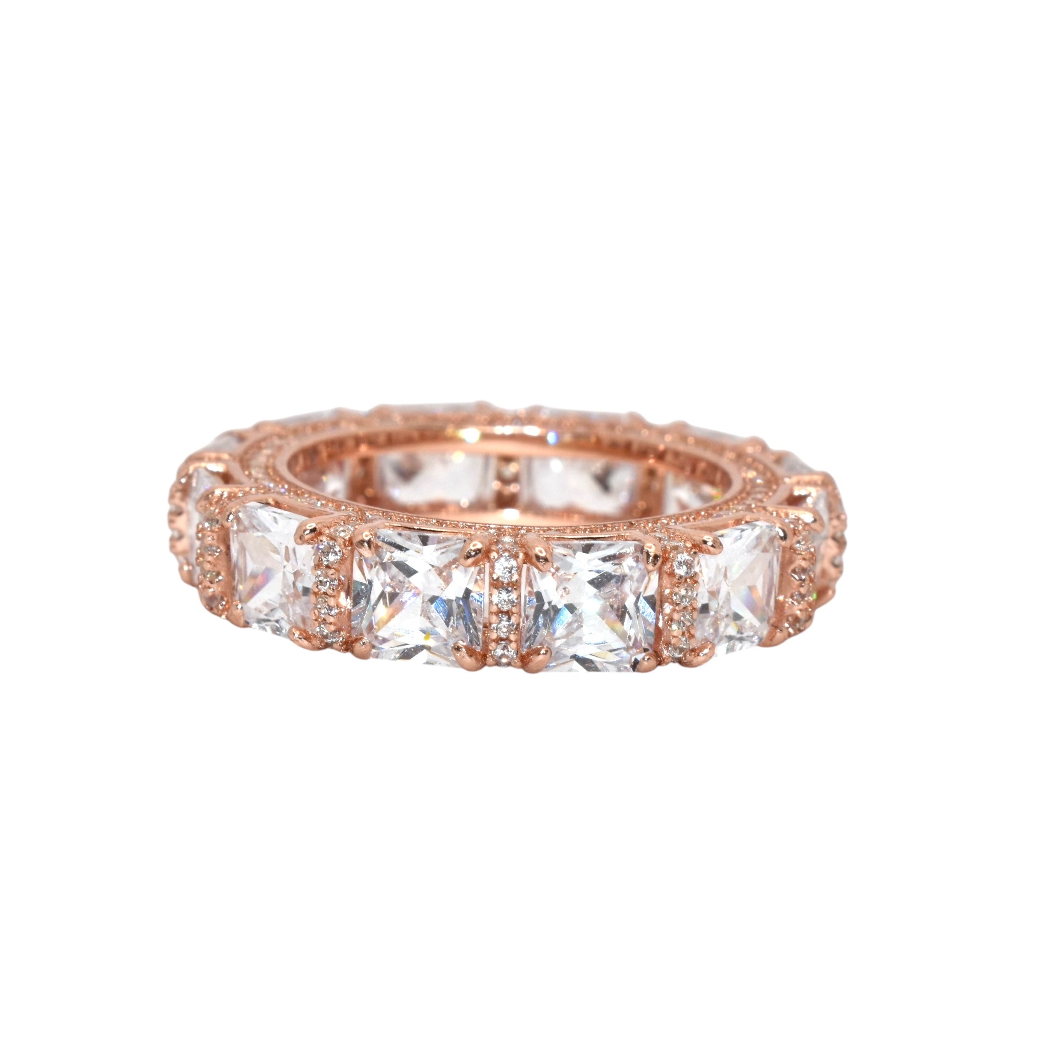 Rose Gold Cushion Cut Band Ring