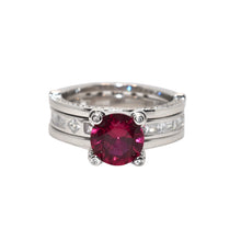 Solitaire Ruby Coloured Dual Set Ring