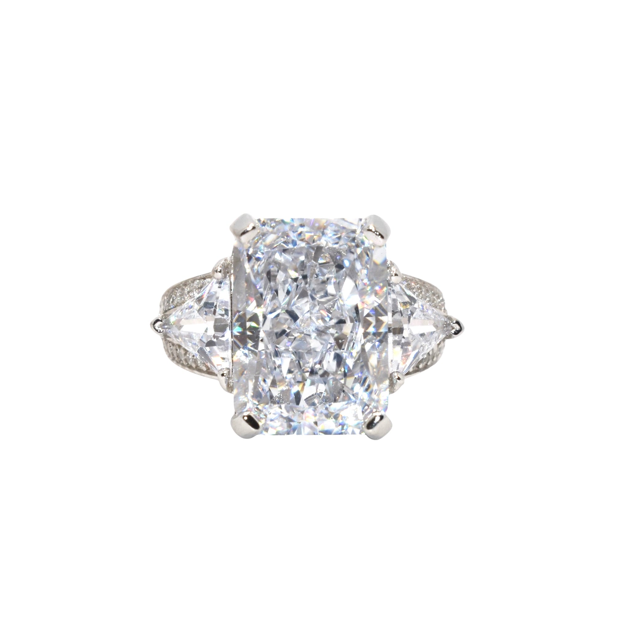 Emerald Cut Triple stone Ring