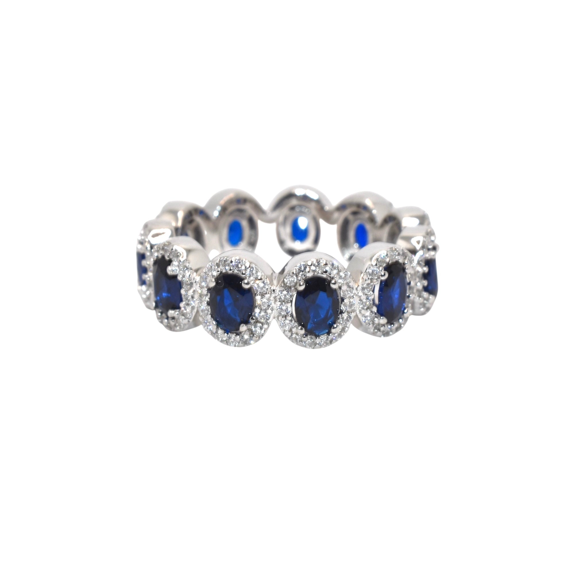 Sapphire Coloured Oval Shape Ring