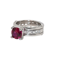 Solitaire Ruby Coloured Dual Set Ring