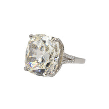 Pale Yellow Coloured Cushion Cut Cocktail Ring
