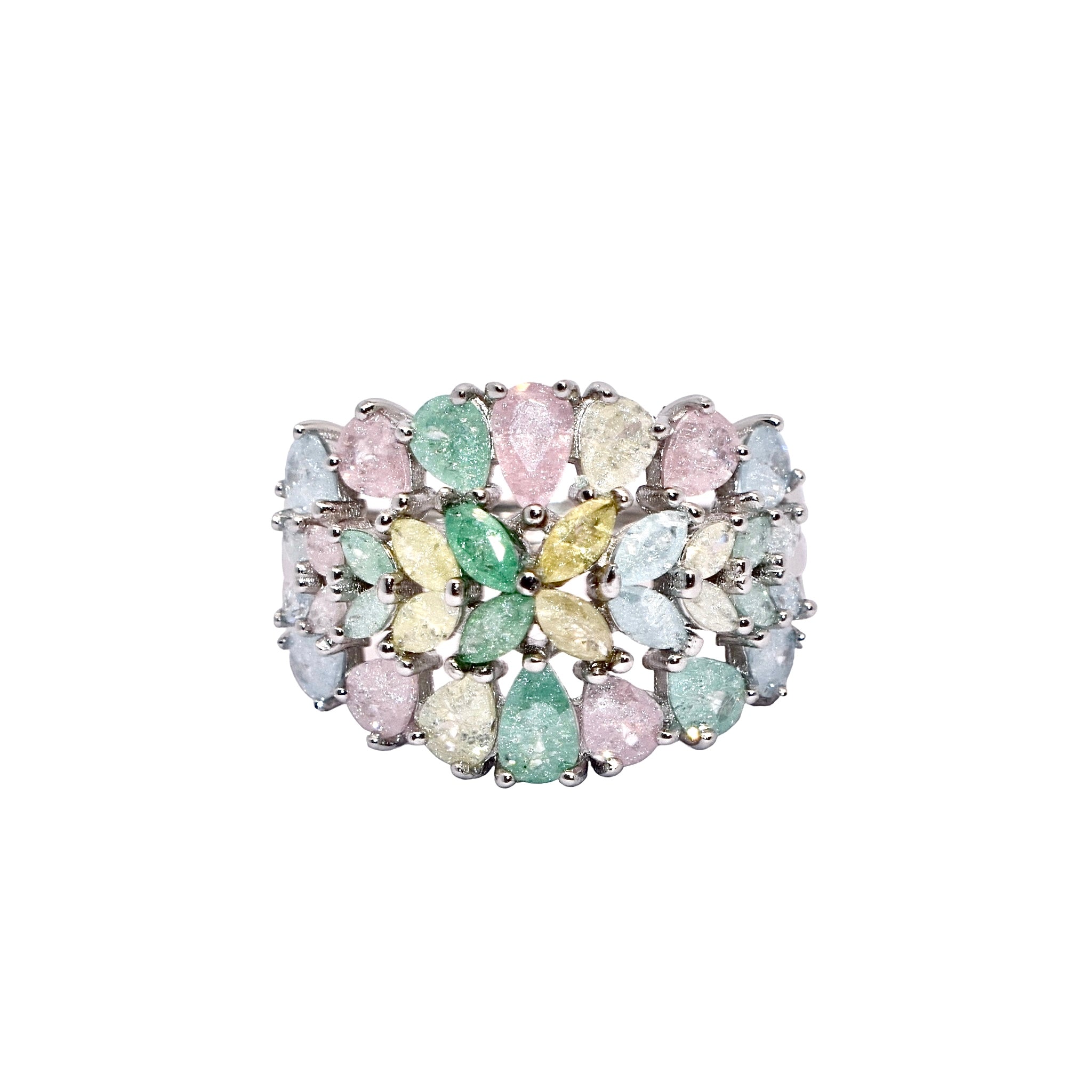 Pastel Coloured Half Band Ring