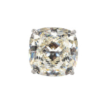 Pale Yellow Coloured Cushion Cut Cocktail Ring