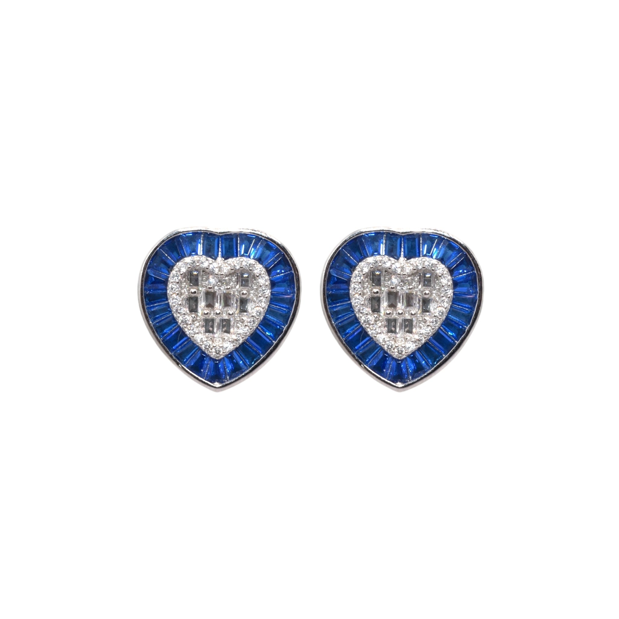 Akemi Heart Sapphire  Coloured Studs