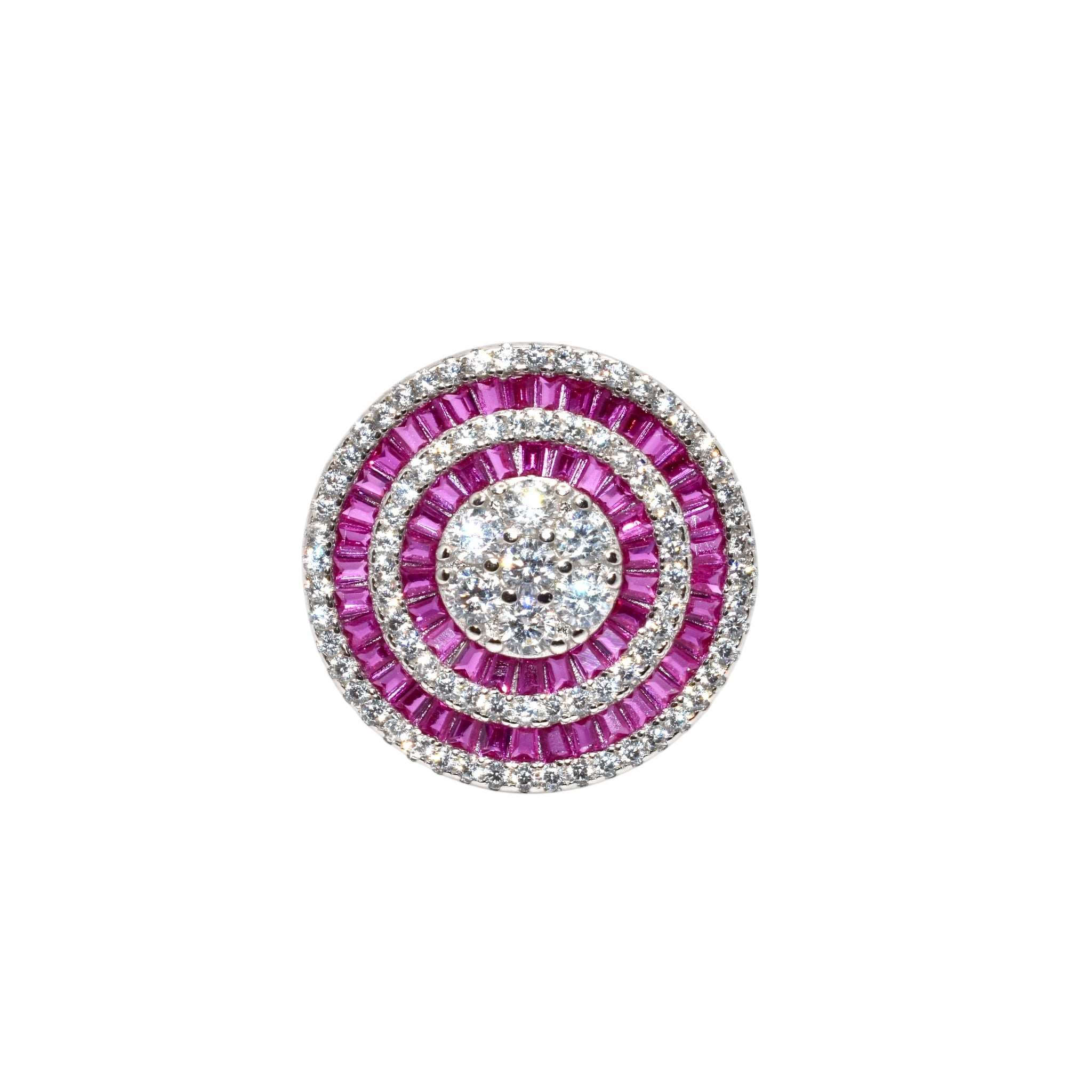 Ruby Coloured Baguette Ring